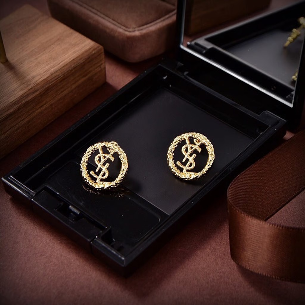 hollow letter earrings