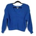 Maeve V-Neck Blue Sculptured Pullover Sweater XS EUC
