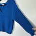 Maeve V-Neck Blue Sculptured Pullover Sweater XS EUC