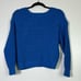 Maeve V-Neck Blue Sculptured Pullover Sweater XS EUC
