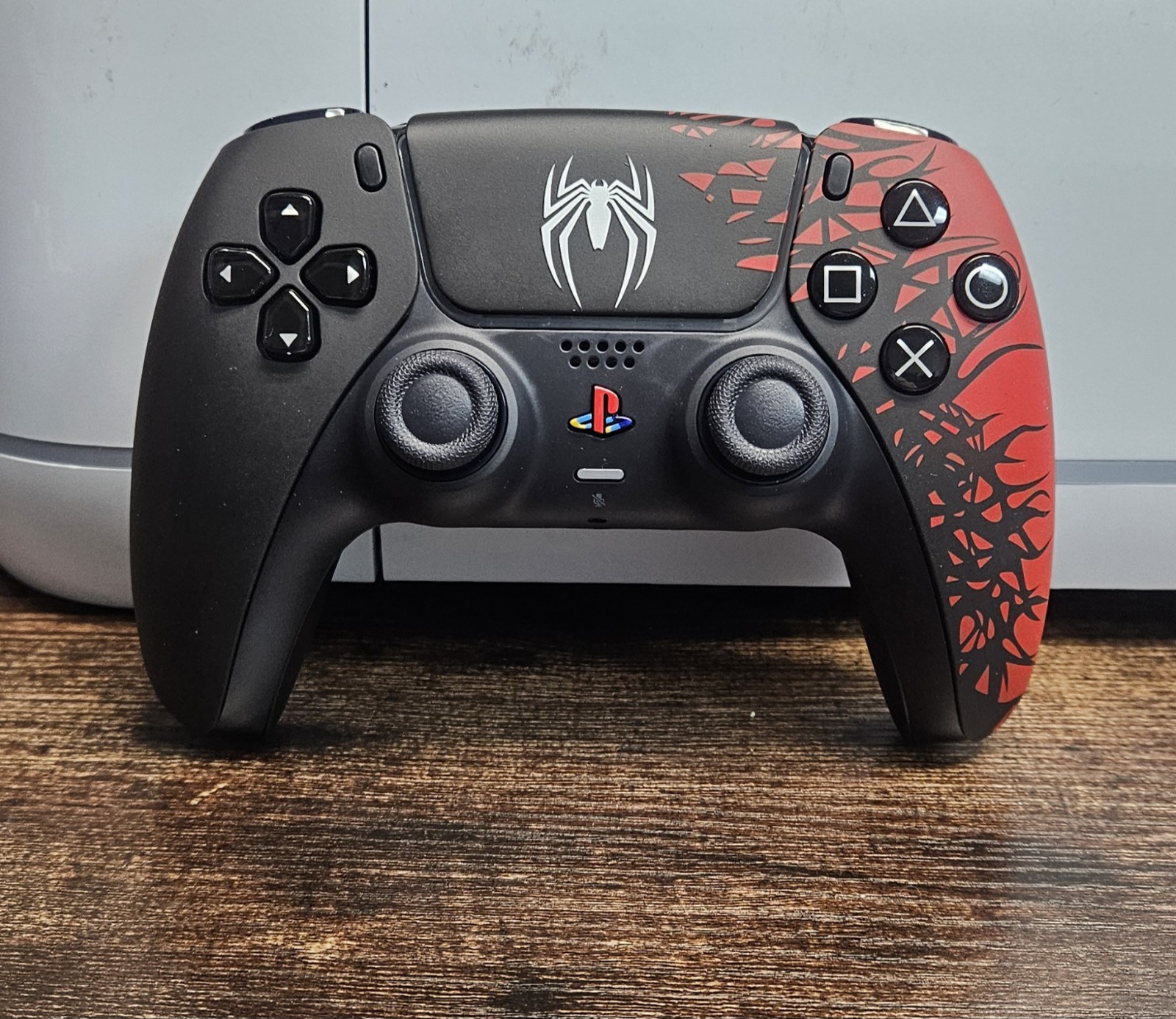 Playstation 5 controller spiderman shell customized