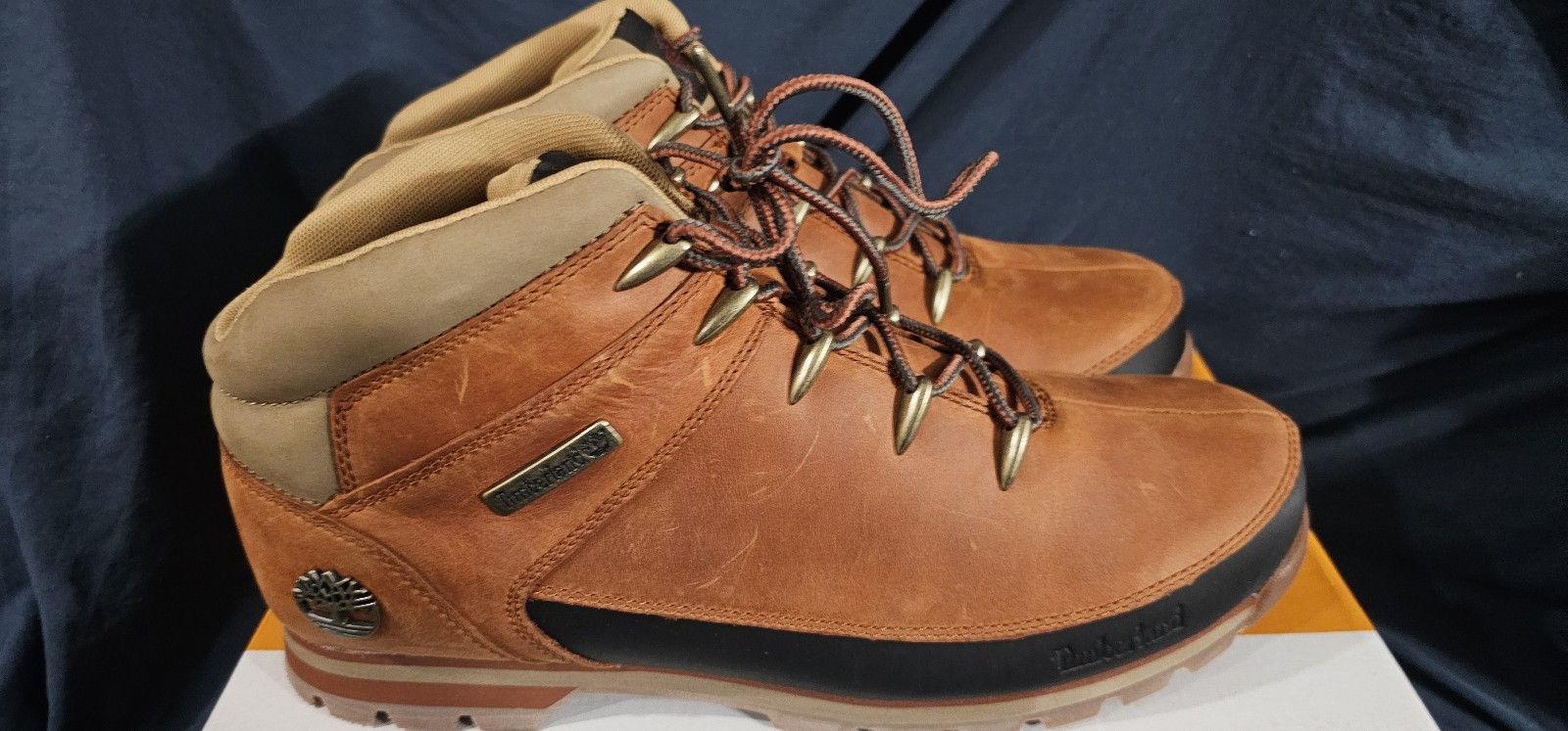 Timberland Men's Euro Sprint Mid Lace Boots Orange Size 13 New Defect Scratches