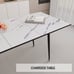 White Marble Expandable Dining Table - 47 -63