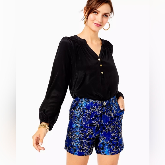 Lilly Pulitzer Calahan High-Rise Short, 8, Blue Grotto, NWT