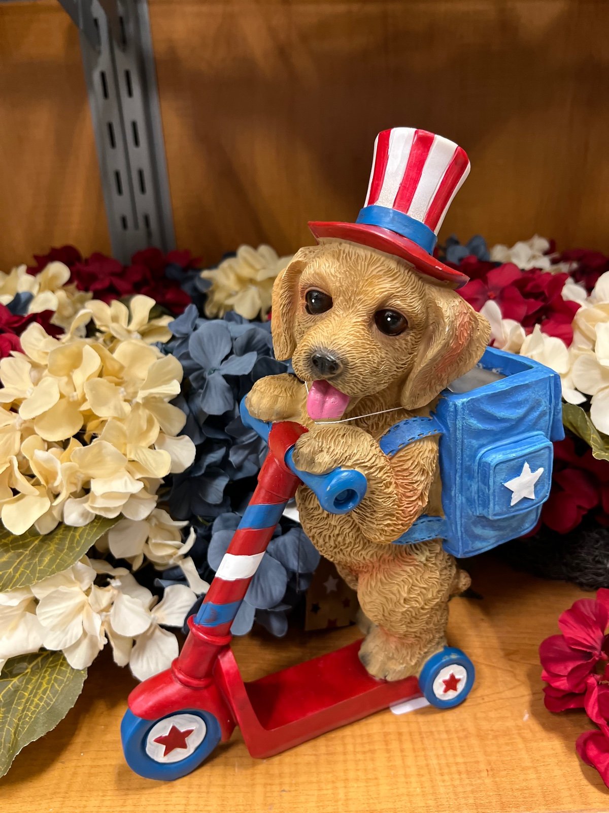 Patriotic Dog with Scooter Memorial Day July 4th Patriot America USA