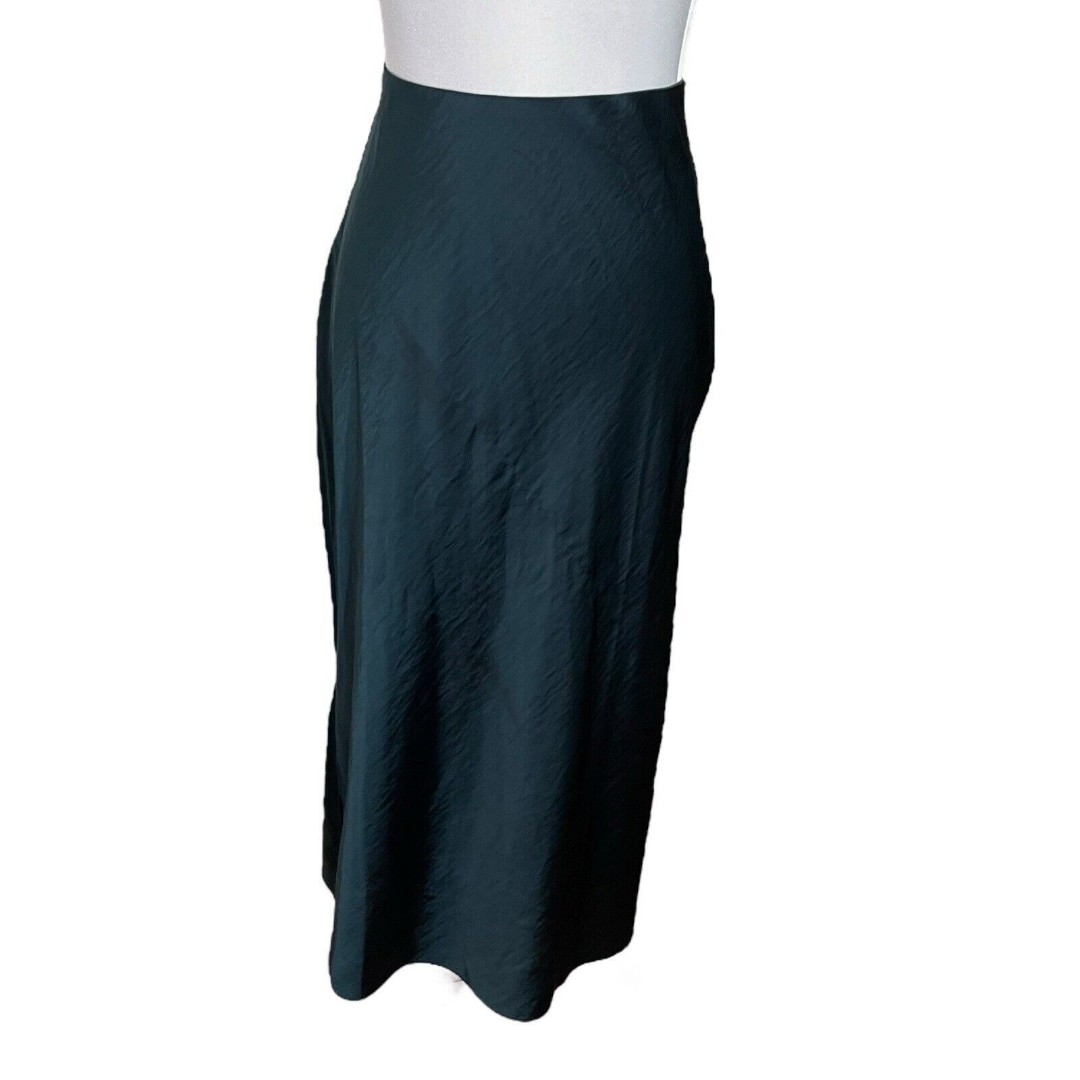 Universal Standard Diane Satin Midi Bias Skirt Deep Sea Women’s Size US 6-8