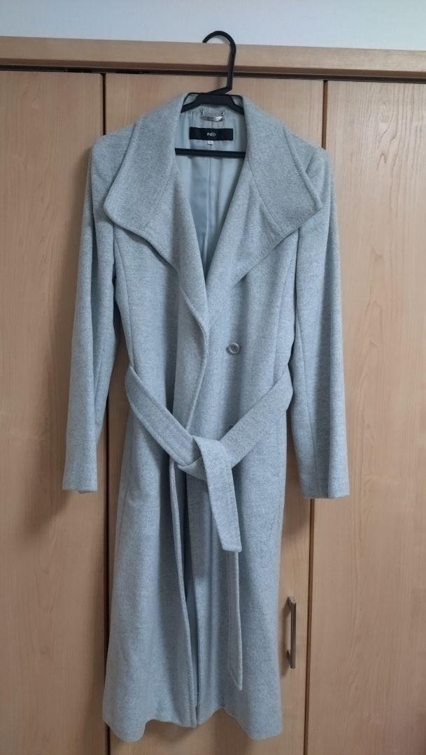 INED Inede Cashmere Angora Long Double-Faced Gown Coat