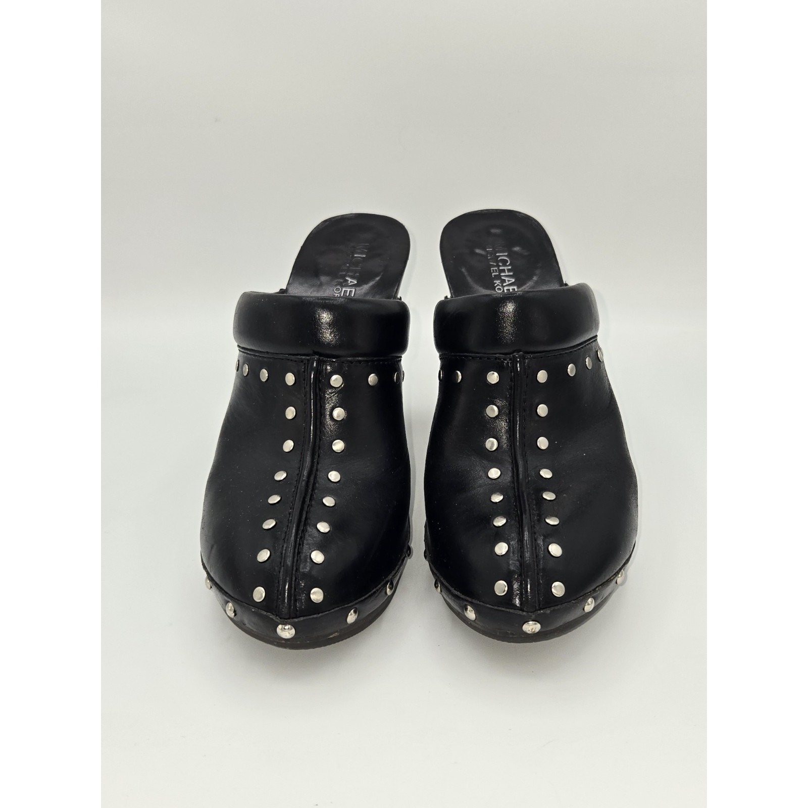 MICHAEL Michael Kors Leather Astor High Clogs Black Leather Size 7