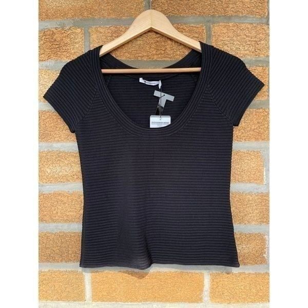 T Alexander Wang Top Black Scoop Neck