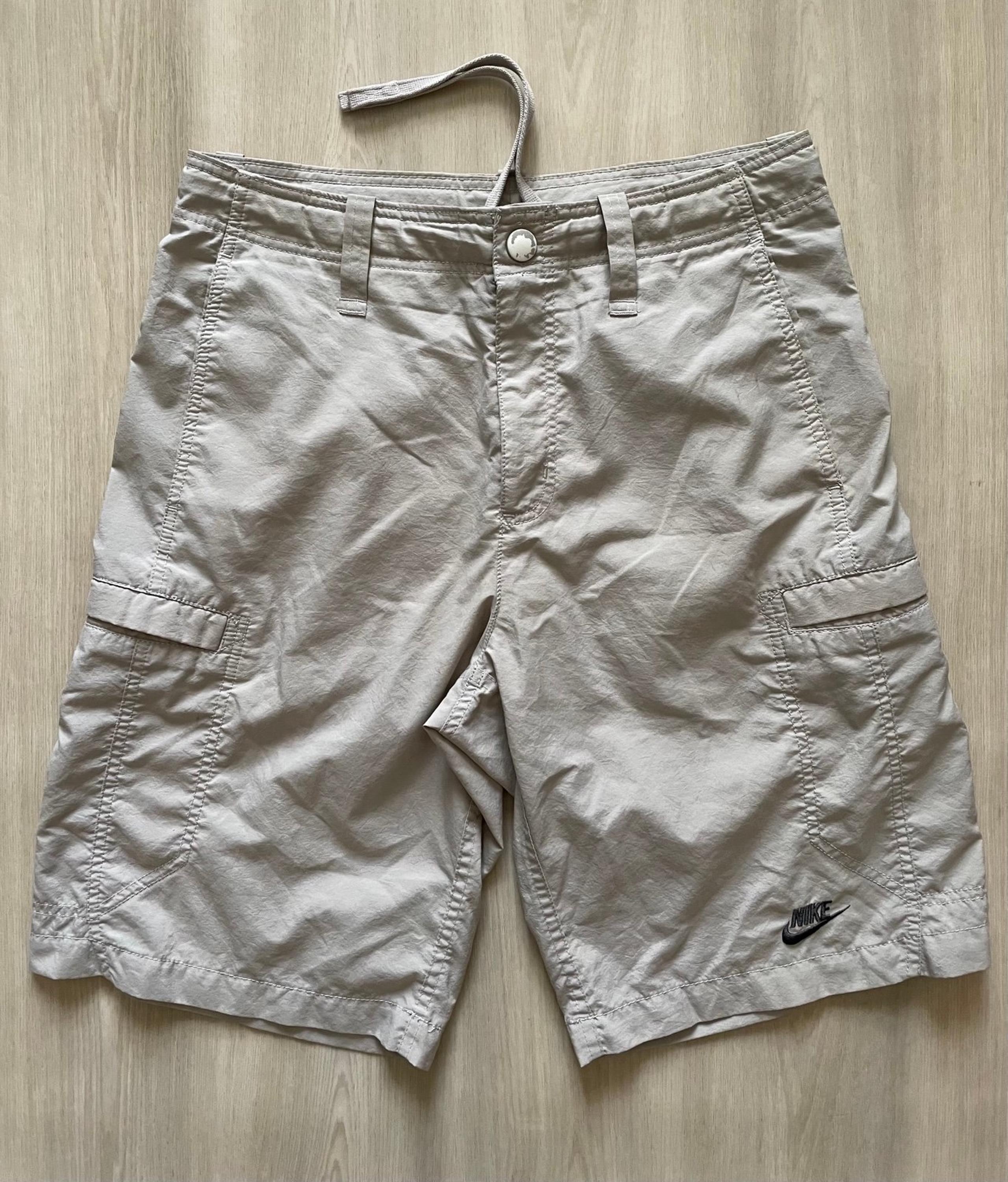 Vintage Nike Lightweight Cargo Shorts Gray Silver Tag Mens Medium