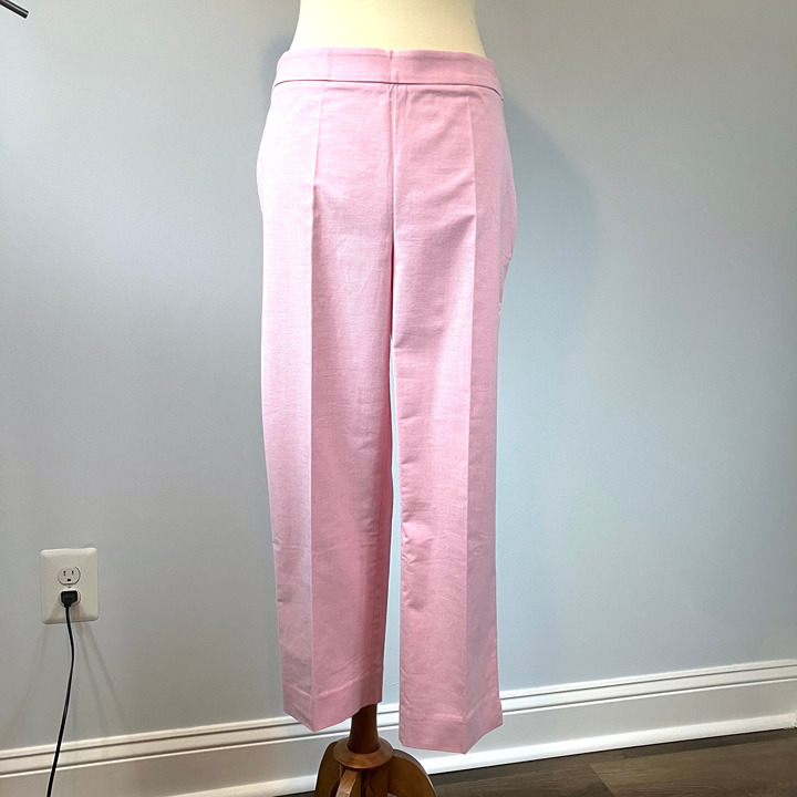Talbots Blush Pink Chatham Crop Pants Trousers Ankle 10 High Waist Office Work