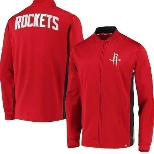 Houston Rockets Fanatics Exclusive Mock Neck Full-Zip Red Basketball Jacket XL
