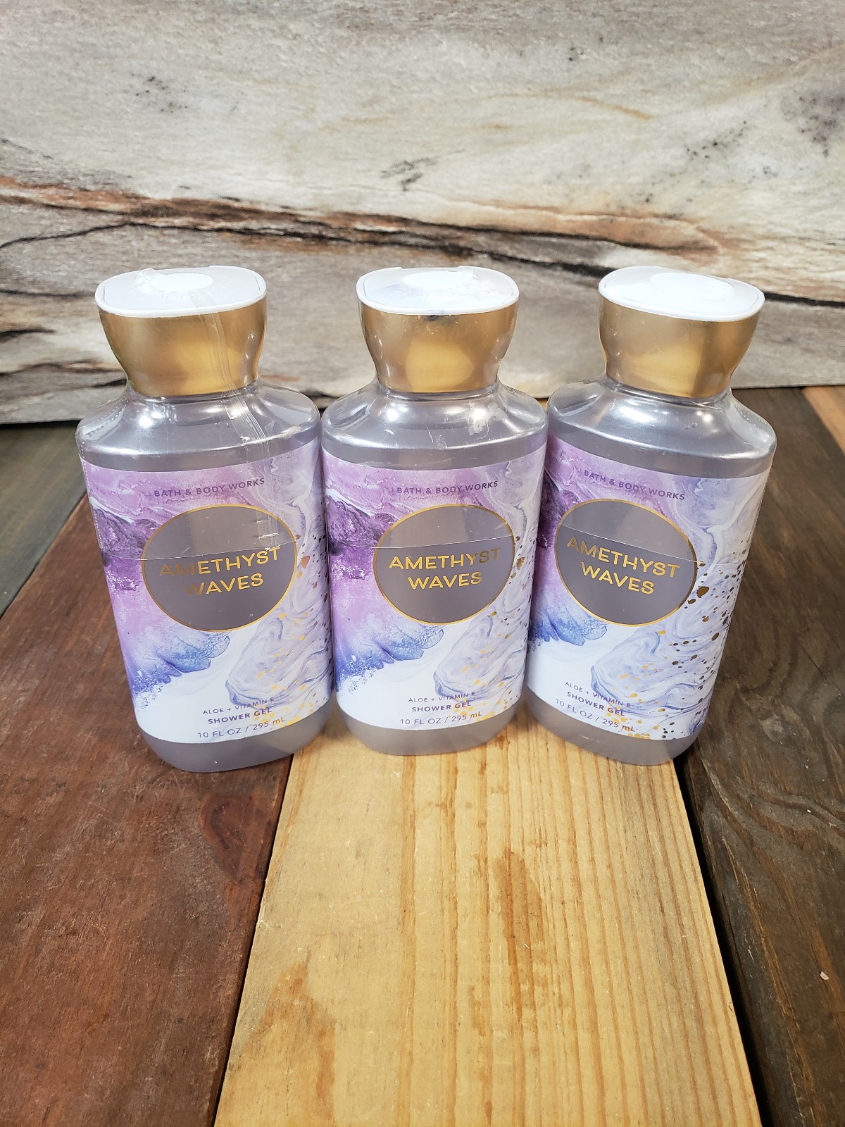 3 PK Bath & Body Works Amethyst Waves Shower Gel 10 oz NEW