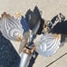 Metal Garden Spinner Peacock bird feather silver backyard wind art home decor