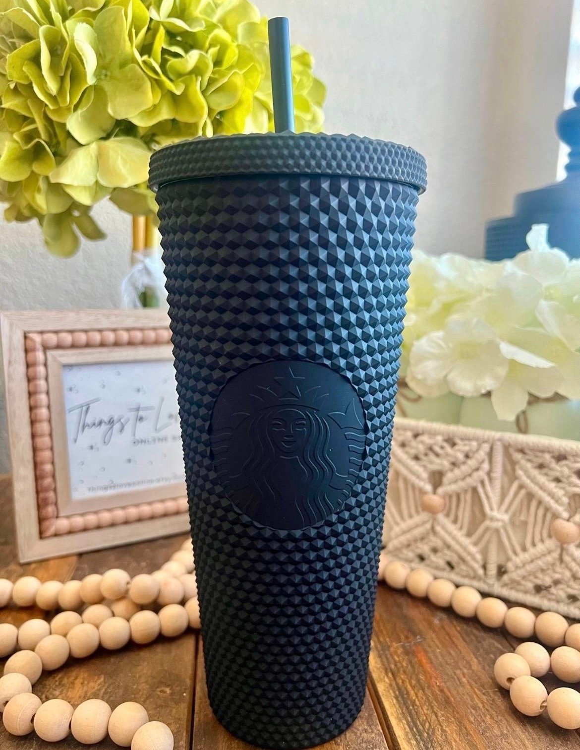 Starbucks NWT BLACK Matte Studded 24oz Tumbler Limited Edition! RARE!!