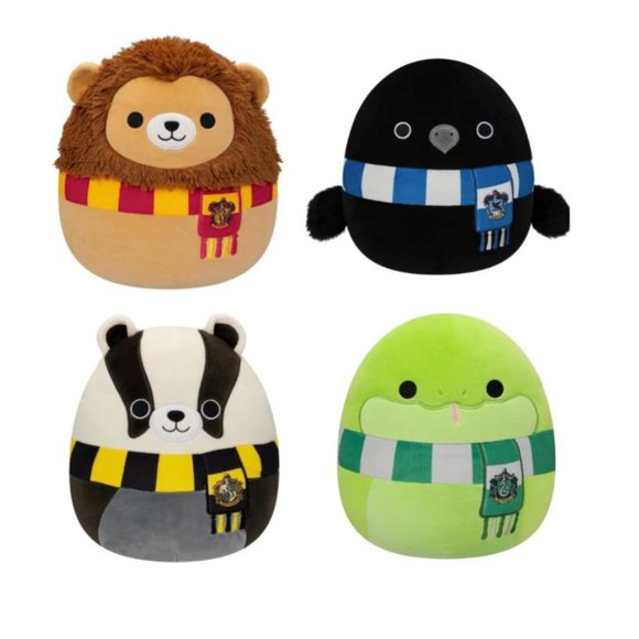 NWT Harry Potter Set of Four Hogwarts House Mascots Squishmallows