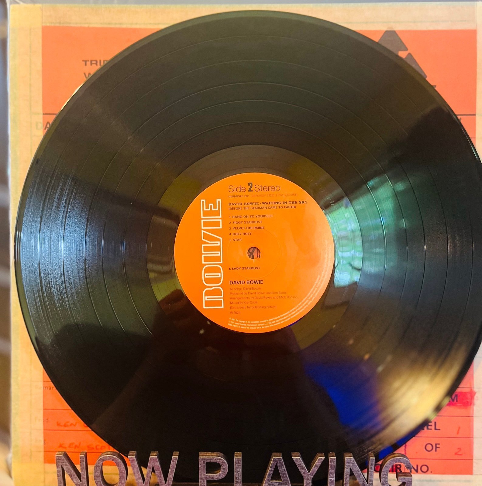 vinyl record David Bowie RSD 2024 Waiting In The Sky-Opened