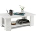 Large 36 Inch 2-tier Wooden Modern Coffee Table with Storage Shelf L4