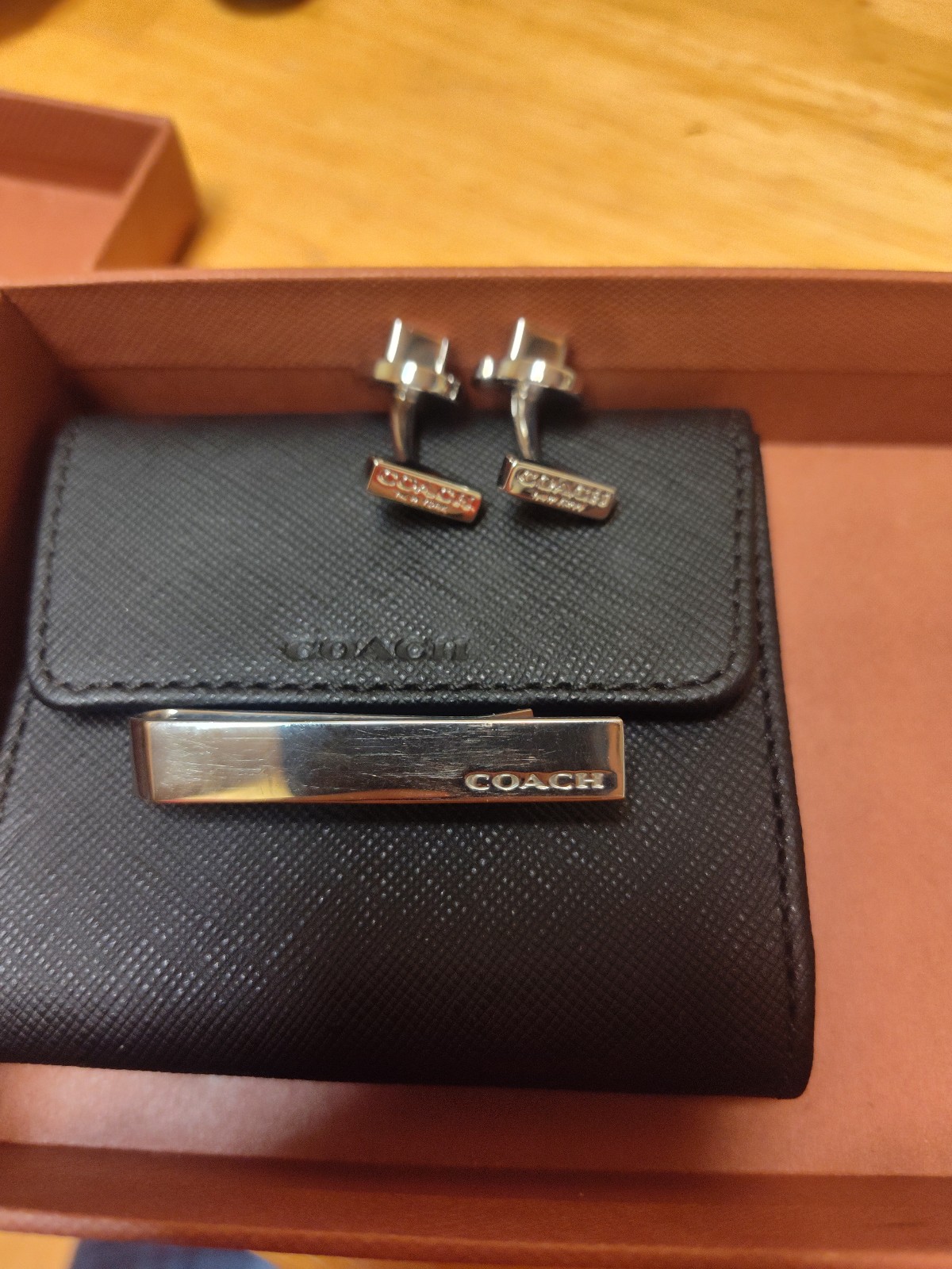 Coach cufflink boxed tie bar