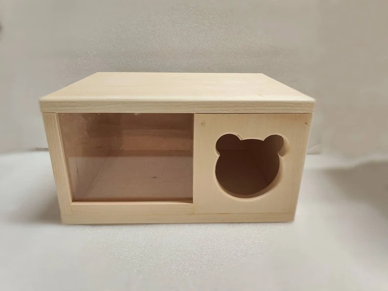 Puzzle Box Chinchilla Wood Dust Bath House gkhj