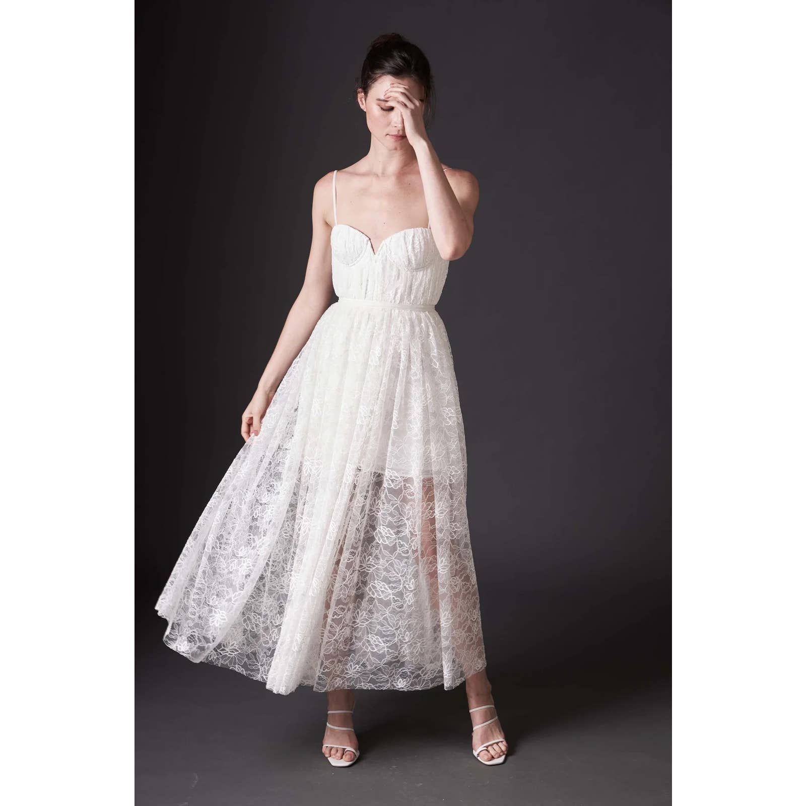 SAU LEE Selena Lace Midi Dress 10