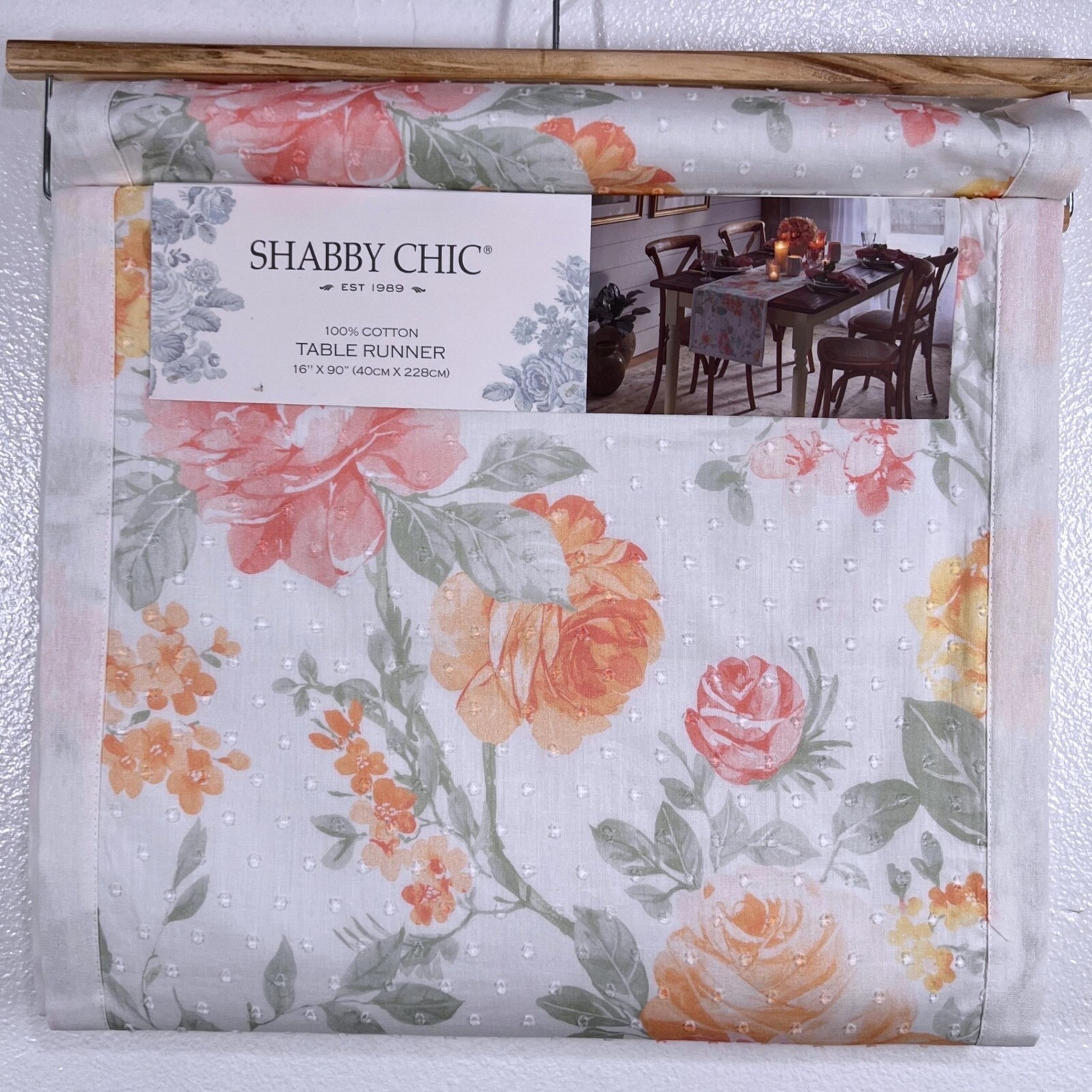 Shabby Chic Table Runner Floral Cottagecore 100% Cotton 16" x 90" Farmhouse