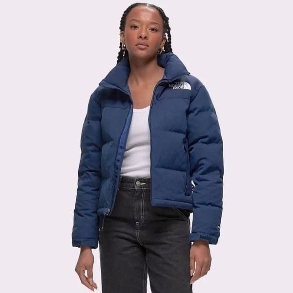 NWT Womens XS 92 Nuptse Jacket in Summit Navy Ripstop 700 Down Fill - North Face