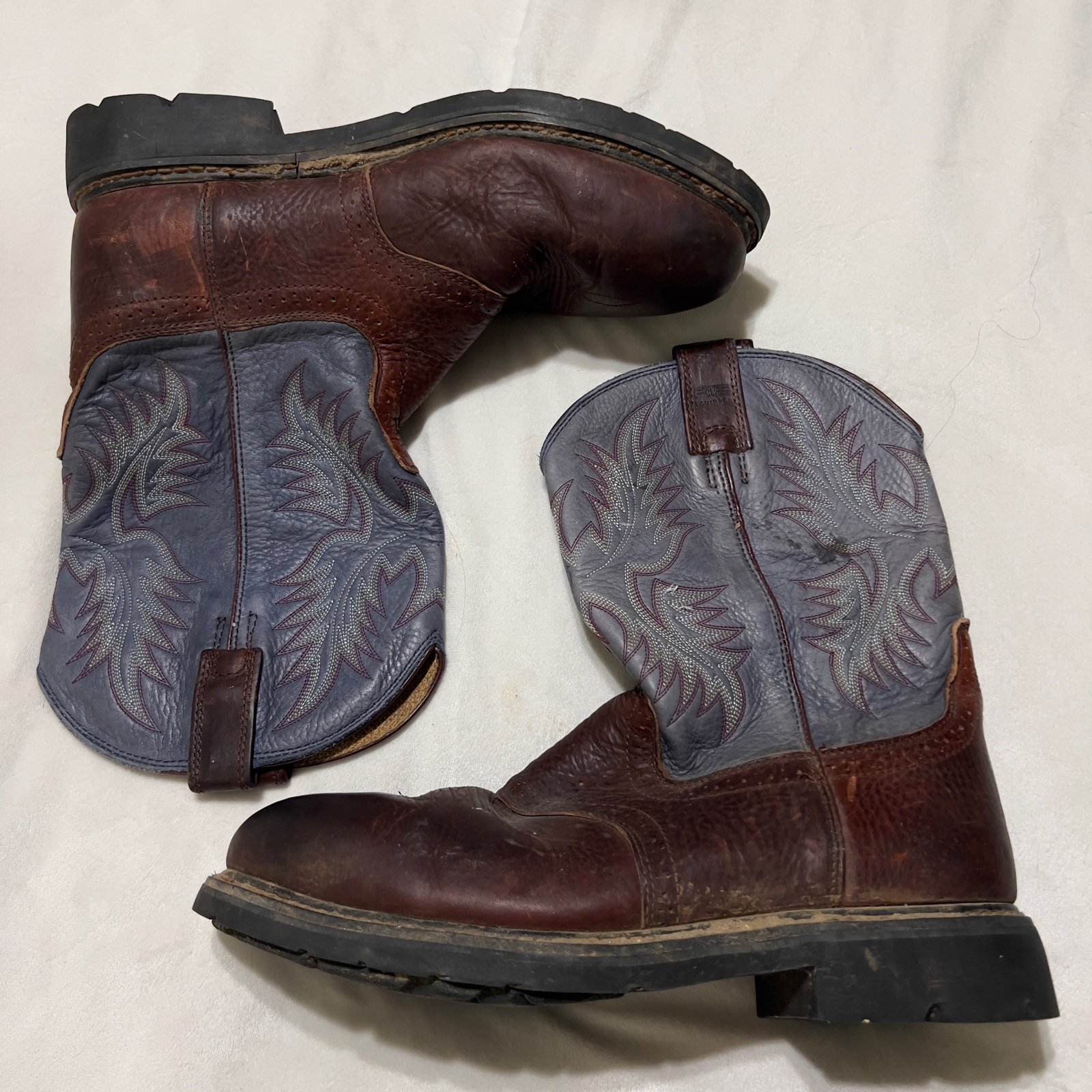 ARIAT MEN'S STEEL TOE WORK ROUND TOE WESTERN BOOTS 13D 13