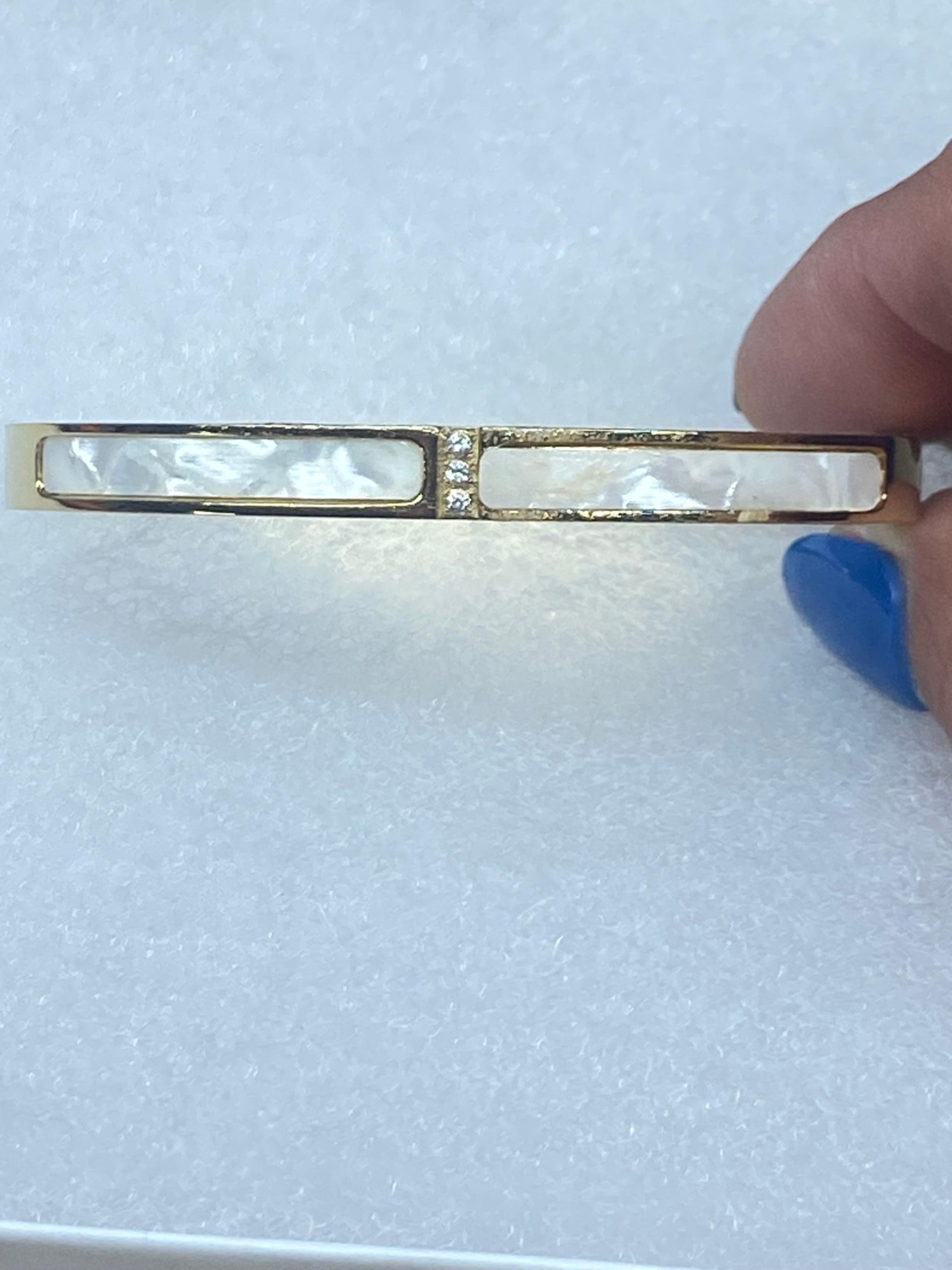 Gold mother of pearl bangle
