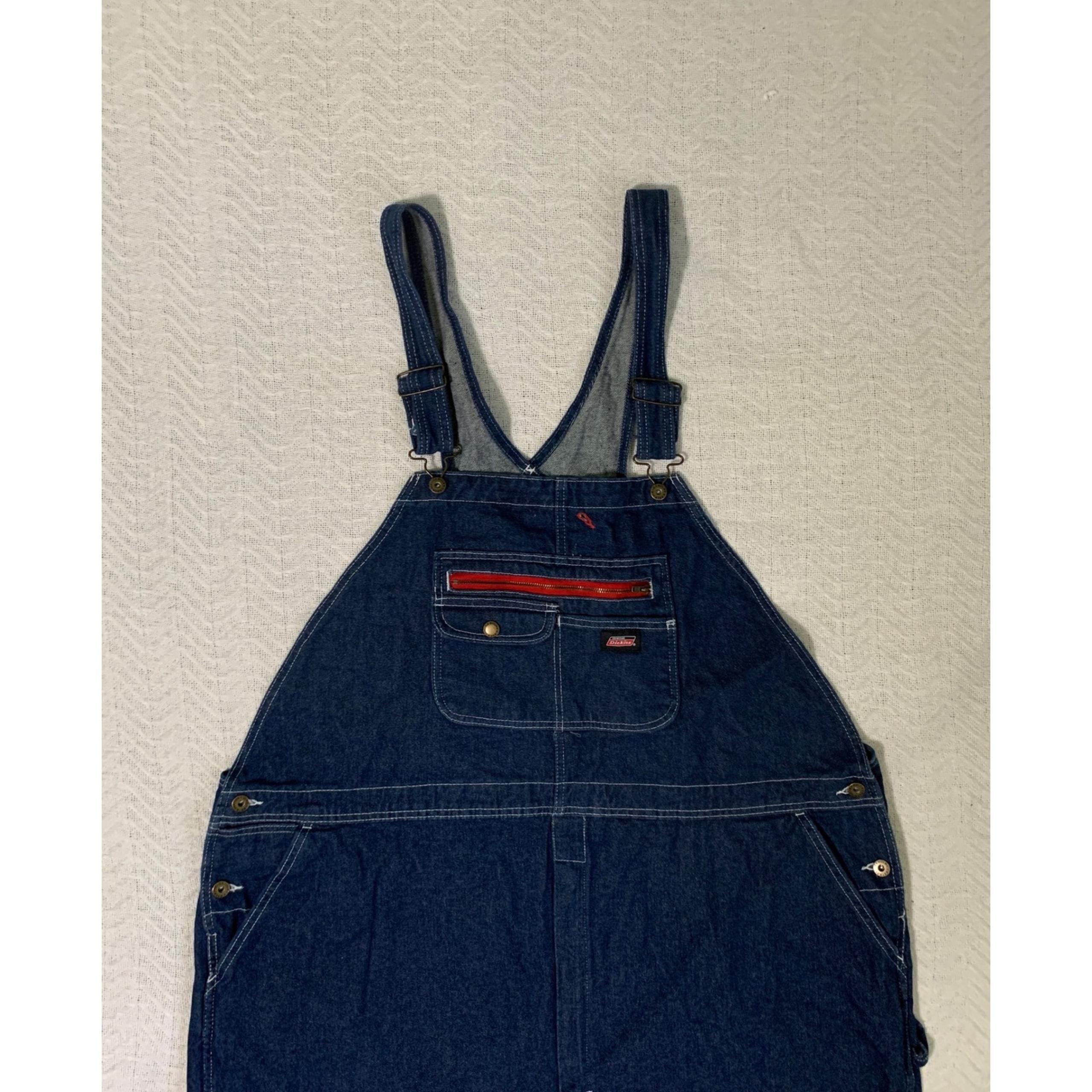 Y2K Dickies Bib Overall Men's 3XL Regular Blue Work Utility Farm Denim grunge