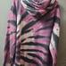 PINK Women's Tie-Dye Hoodie Purple, Black & White sz Large