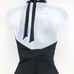 SEA LEVEL Dark Romance Bonded Belt Plunge One Piece Swimsuit Black 10 Halter Bow