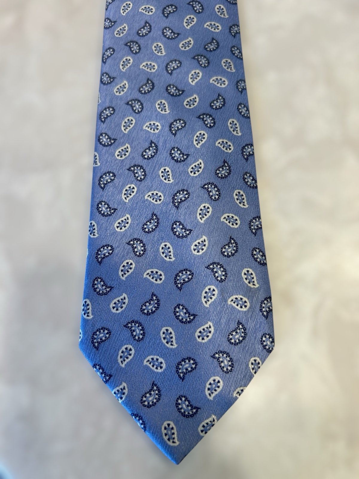 Brioni Blue Micro Paisley Men's Tie, Silk, Made in Italy