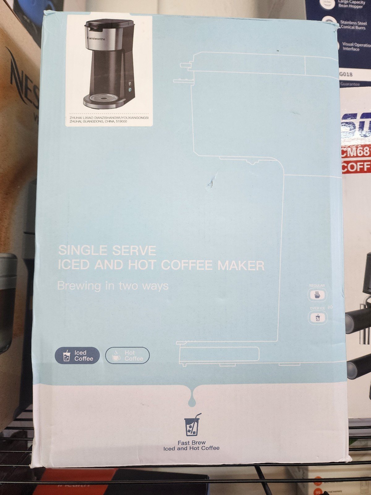 Iced Coffee Maker, Hot and Cold Coffee Maker Single Serve for K Cup and Ground,