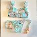 pq swim posies ruffle top w/ side tie cheeky bottoms PilyQ