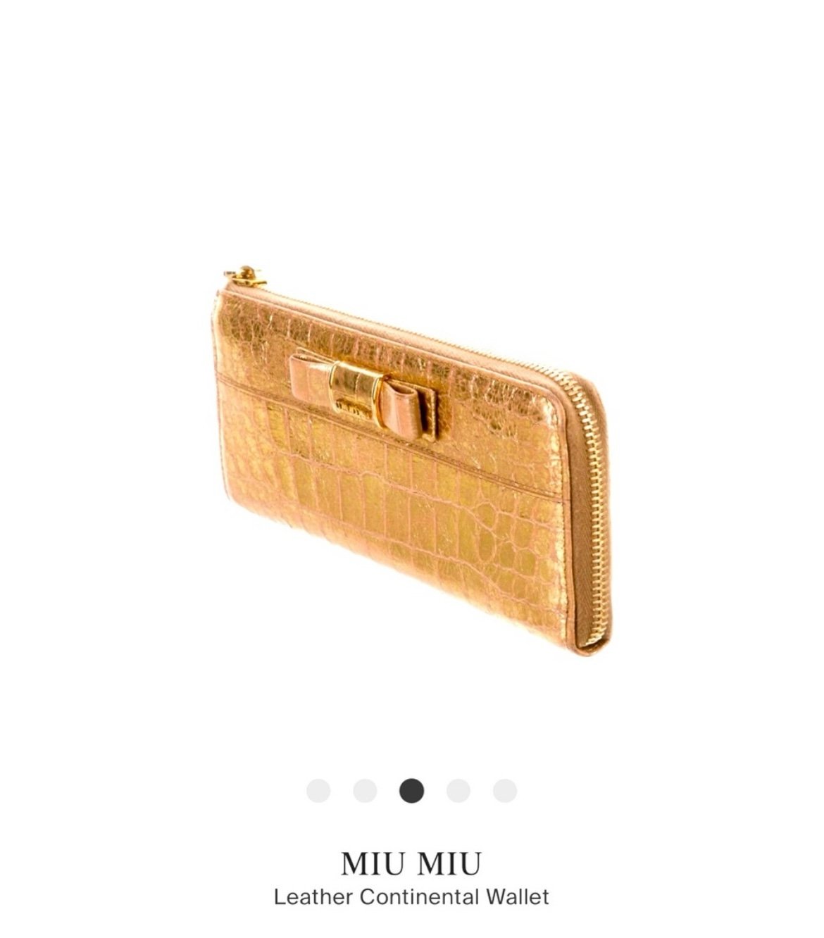 Miu Miu gold croc-embossed Wallet