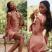HOUSE OF CB Toira Satin Corset Mini dress in Rose pink size M