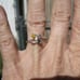 .25ctw NATURAL BLUE & YELLOW DIAMOND RING! CERTIFICATE AUTHENTICITY LEAF FLOWER