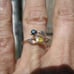 .25ctw NATURAL BLUE & YELLOW DIAMOND RING! CERTIFICATE AUTHENTICITY LEAF FLOWER