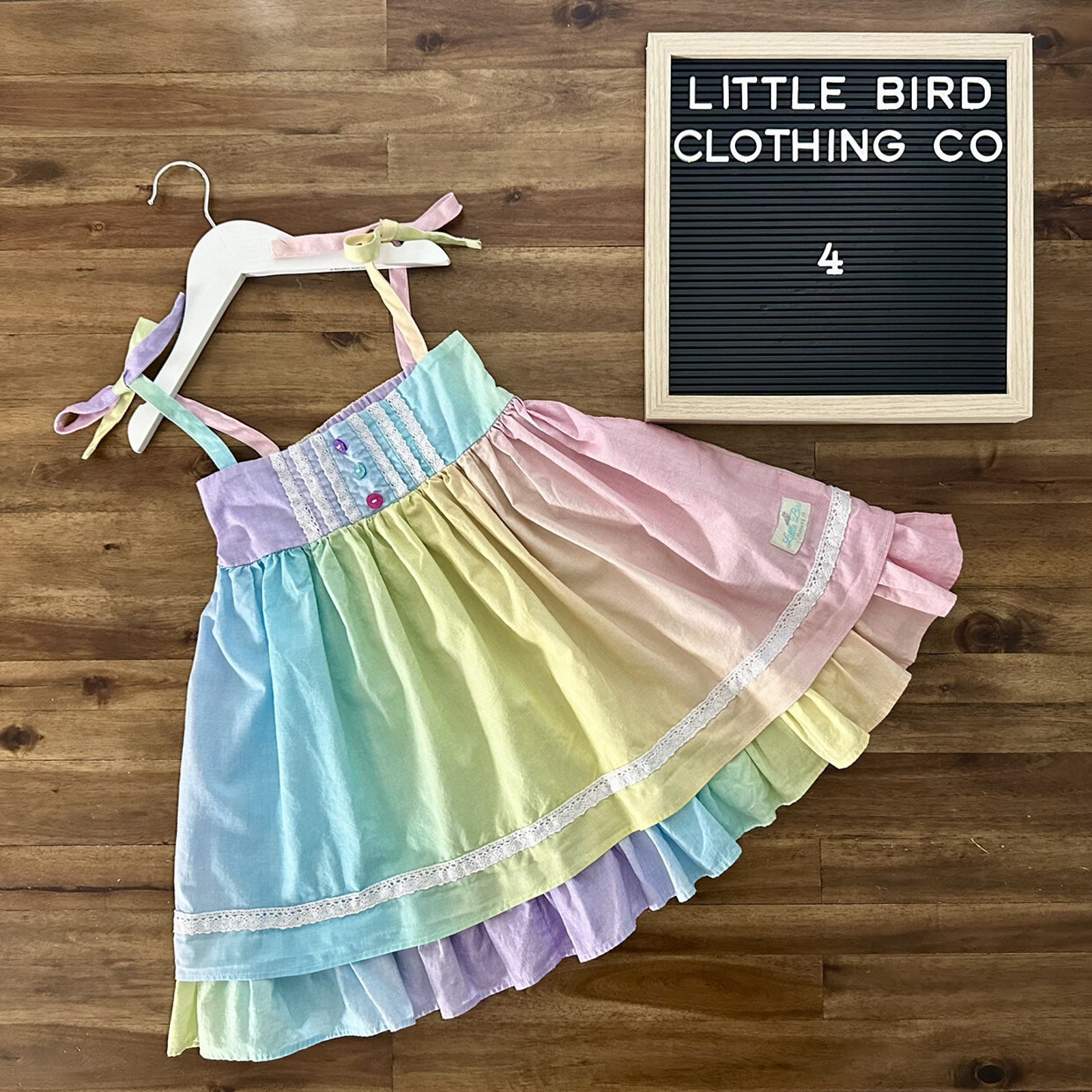 Little Bird Clothing Co. Over The Rainbow Dress Sleeveless Cotton Lace Boutique