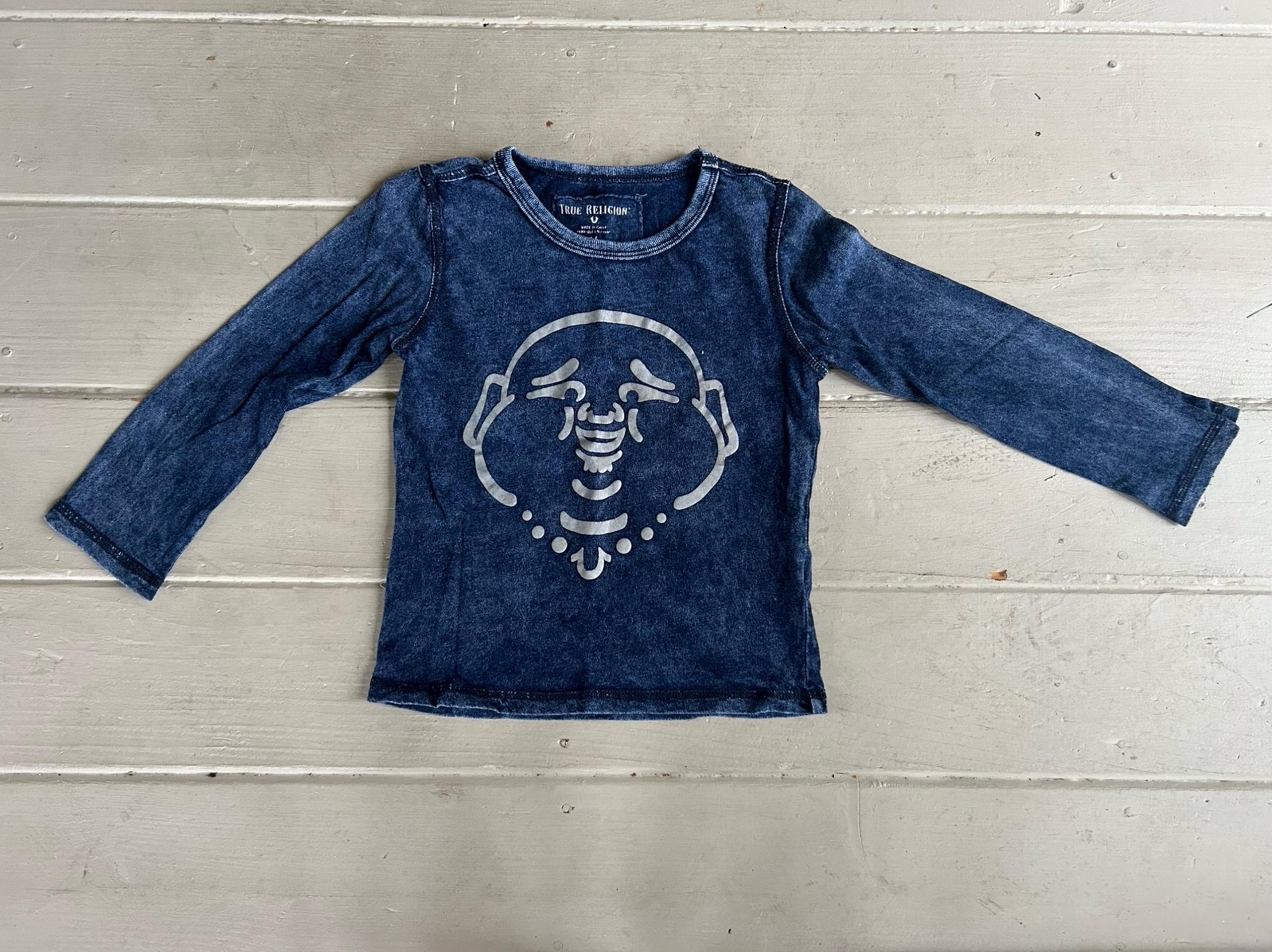 True Religion Boys Long Sleeved Blue Shirt - Size 4