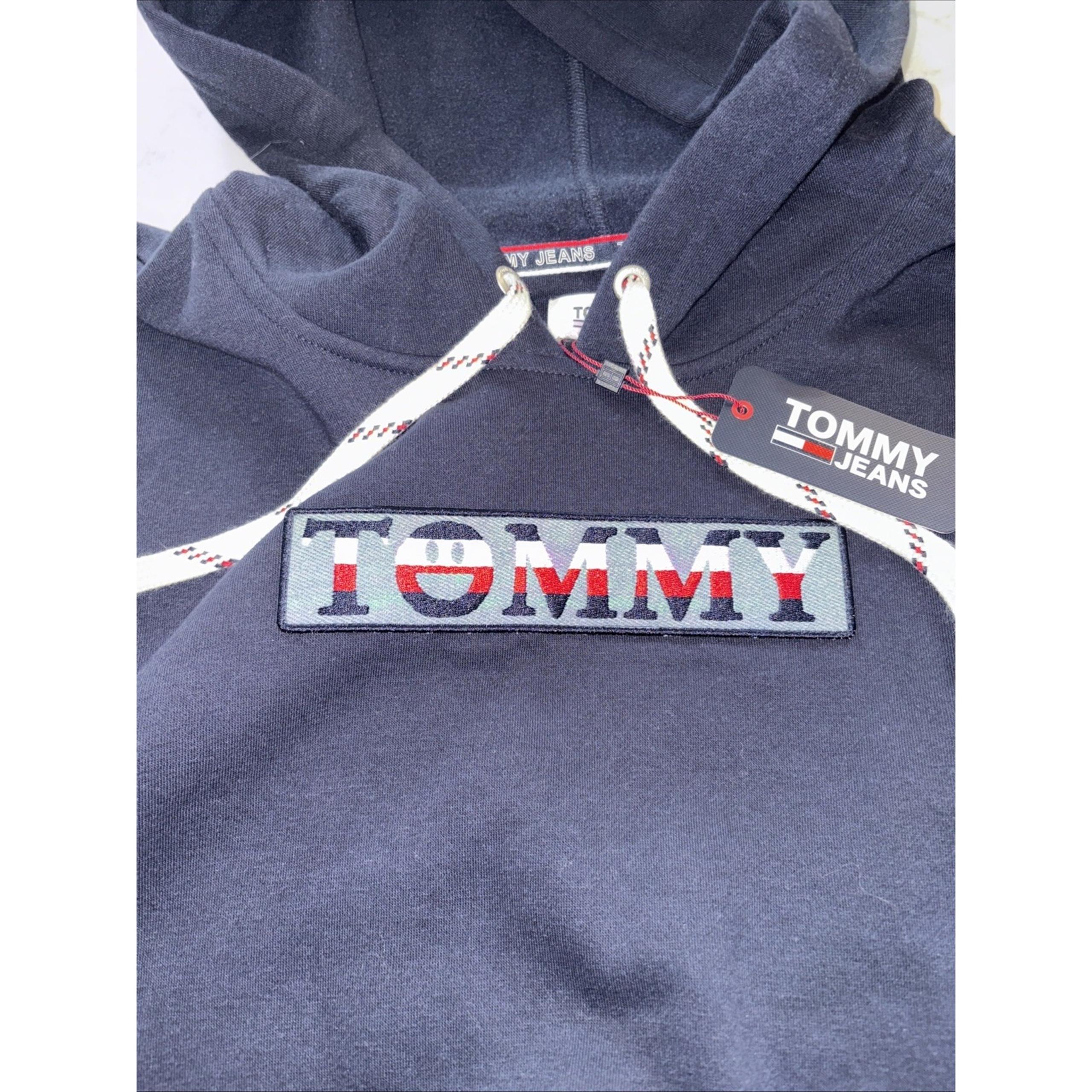 NEW! Tommy Hilfiger Jeans Sport Navy Sleeveless Hoodie Logo Classic Women's XL