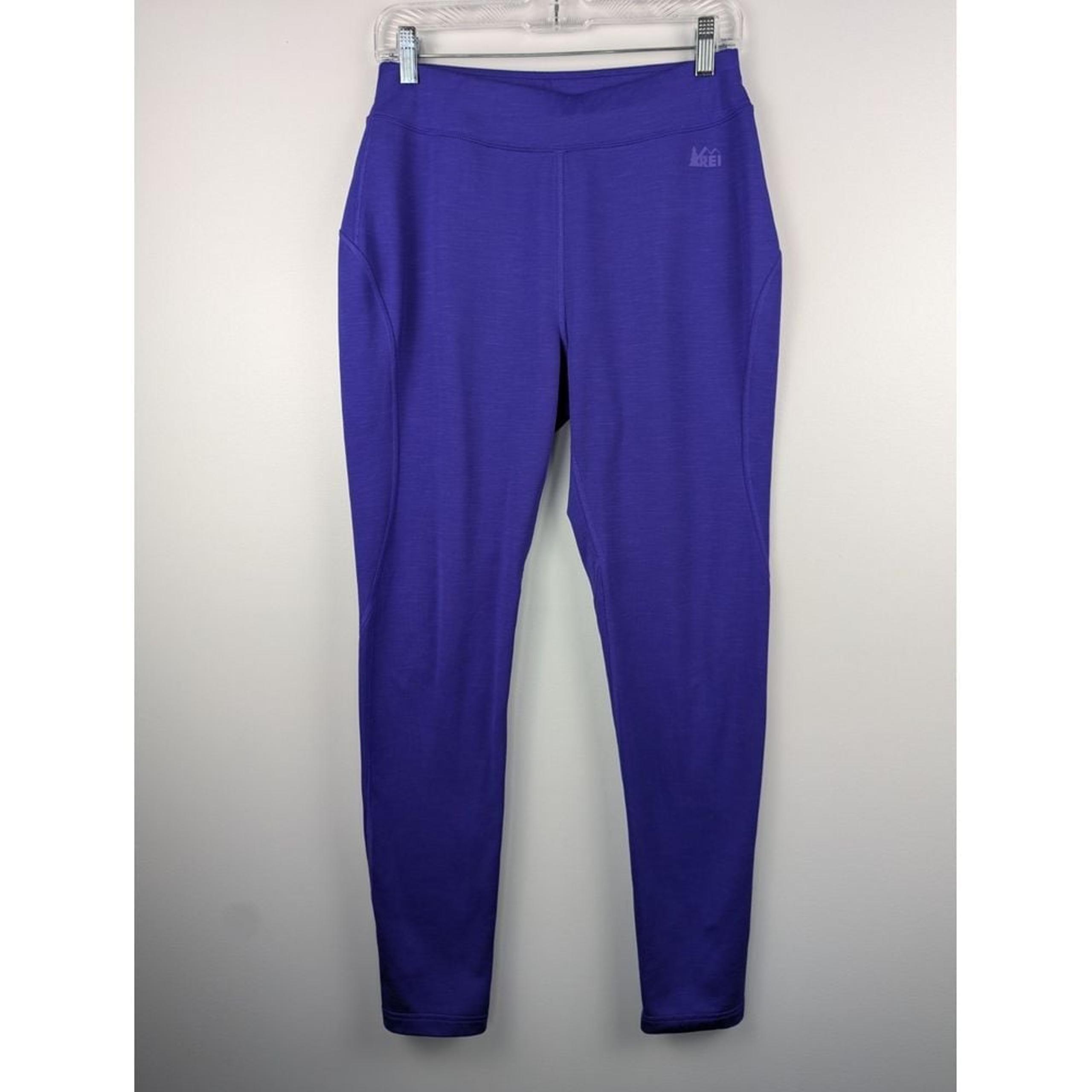 REI Women's Leggings Purple M Outdoor Activewear Warm Soft Full Length Stretch