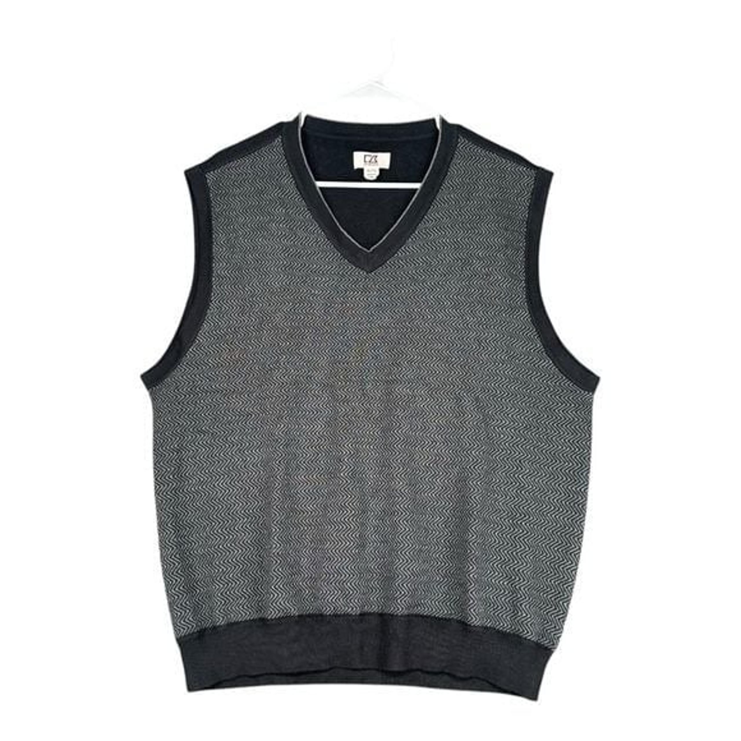 Cutter & Buck Men’s XL Grandpa Sweater Vest cotton Silk Office Career Old Money