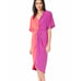 Trina Turk Women's Twist Front Vivid Viola Midi Dress Size L Pink Orange NWT