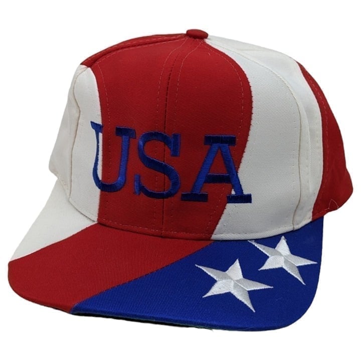 Vintage 90s USA Red White Blue SnapBack Cap Kati Supreme Hat RARE