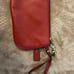 Vintage Coach Leather Wristlet Pouch Red Wallet