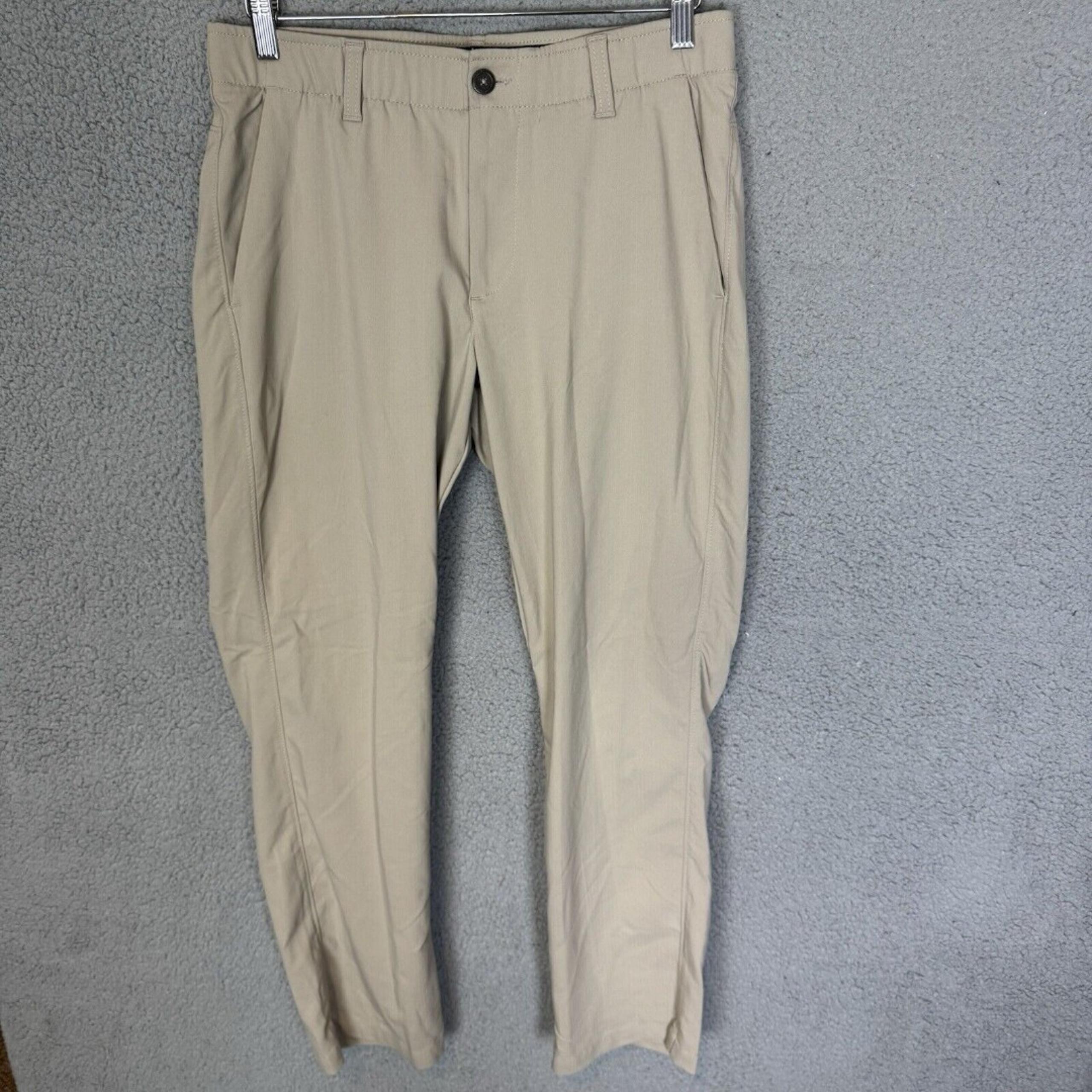 Under Armour Pants Mens 32x29 Beige Golf Flat Front Casual Performance