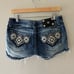 Miss Me JW5416H Embroidered and Studded Western Denim Shorts Size 30