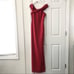 Likely Red Scarlet Off Shoulder Darrah Thigh High Double Slit Long Gown 0